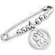 Amen safety pin with Saint Christopher in sterling silver s1