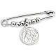 Amen safety pin with Saint Francis in sterling silver s1
