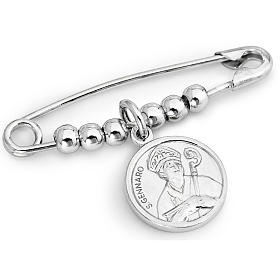 Pendenti, croci, spille, catenelle: Spilla da balia AMEN San Gennaro Argento 925
