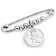 Amen safety pin with Saint Rita in sterling silver s1