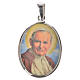 Médaille ovale argent 27mm Jean-Paul II s1
