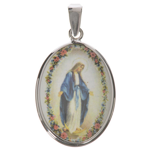 Oval medal in silver, 27mm Miraculous Medal 1