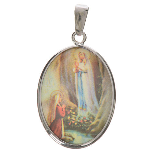 Medaille oval Gottesmutter von Lourdes 27mm 1