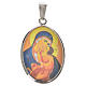 Medalik owalny Włodzimierska Ikona Matki Bożej 27 mm srebro s1