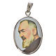Oval medal in silver, 27mm with Saint Padre Pio s1