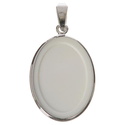 Medalha oval prata 27 mm São Pio 2