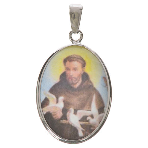 Oval medal in silver, 27mm Saint Francis 1