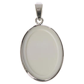 Pingentes, Cruzes, Broches, Correntes: Medalha oval prata 27 mm Anjos flores