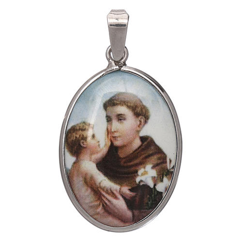 Oval medal in silver, 27mm Saint Anthony 1