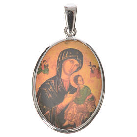 Oval medal in silver, 27mm Our Lady of Perpetual Help