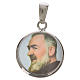 Round medal in silver, 18mm Padre Pio s1