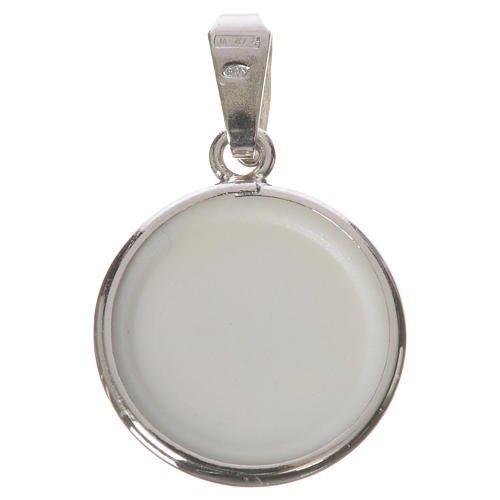 Round medal in silver, 18mm Saint Francis 2