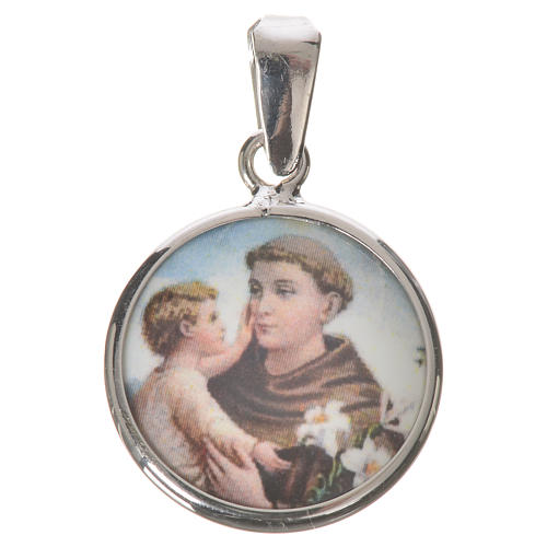 Round medal in silver, 18mm Saint Anthony 1