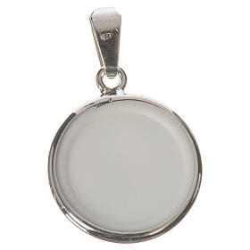 Round medal in silver, 18mm Our Lady Untier of Knots