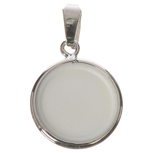 Medalla redonda de plata, 18mm Lourdes 2