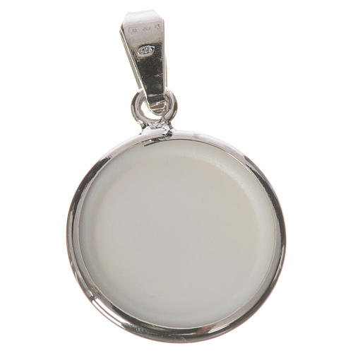Round medal in silver, 18mm Our Lady 2