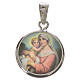Round medal in silver, 18mm Our Lady and baby s1