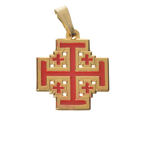 Pendant with Jerusalem cross in 925 silver and enamel 1