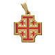 Pingente cruz Jerusalém prata 925 esmalte s1