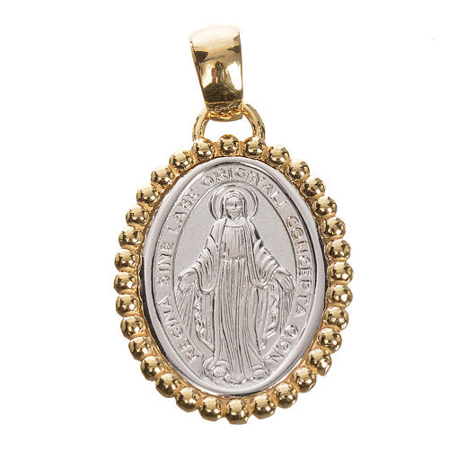 Miraculous medal in 750 gold with yellow outline 2.69gr 1