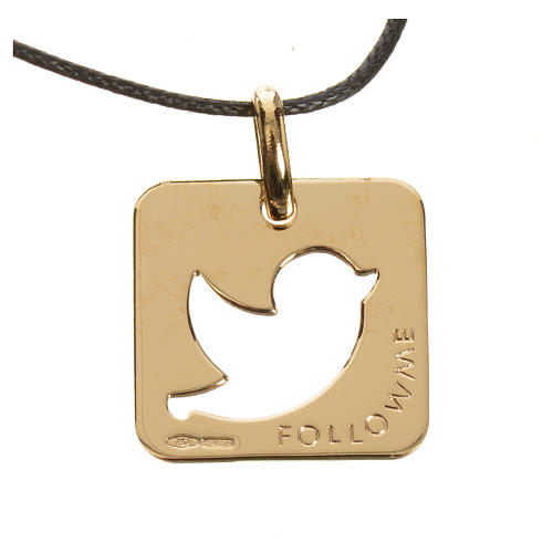 Pendant with peace dove in perforated 750 yellow gold 2.27gr 2