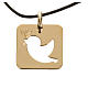 Pendant with peace dove in perforated 750 yellow gold 2.27gr s1