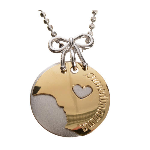 Medal "Mother's heart", white and yellow 750 gold 4.98gr 1