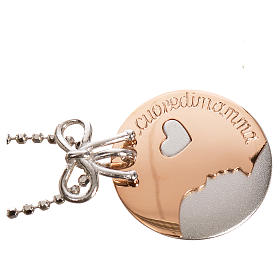 Medal "Mother's heart", white and red 750 gold 4.92gr