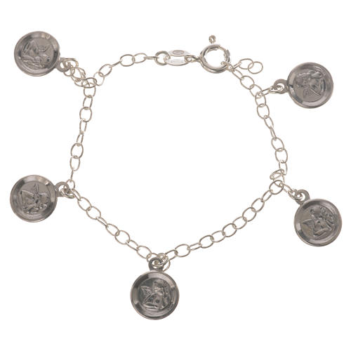 Armband mit Medaillen Schutzengel Silber 925 1