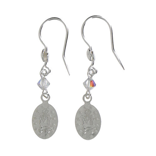 Earrings in 925 silver with Miraculous Medal image 2