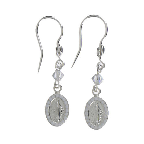 Earrings in 925 silver with Miraculous Medal image 1