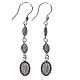 Earrings in 925 silver and black strass, Lourdes s1