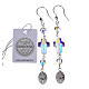 Earrings in 925 silver with Miraculous Medal image, white s2