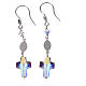 Earrings in 925 silver and strass with Lourdes medal s2