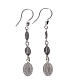 Earrings in 925 silver and strass with Lourdes medal, white s1