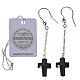 Earrings in 925 silver with cross and black strass s2
