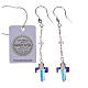 Earrings in 925 silver with cross and white strass s2