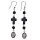 Earrings with cross and Miraculous Medal made of 925 silver s1
