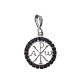 Pendant charm in 800 silver and black crystal s1