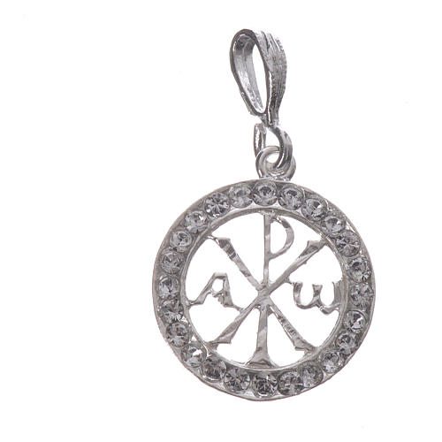 Pendant charm in 925 silver and white crystal 3