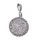 Pendant charm in 800 silver and white strass with Pax symbol s1