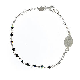 Bracciale decina Arg. 925 strass nero 3 mm