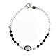 Bracelet Single Decade silver 925 Medal and black strass 4mm s1