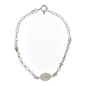 Single decade Bracelet silver 800 Medal and white strass 4mm