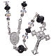 Rosary beads in 925 silver and black and white strass, 6mm s1