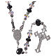 Rosary beads in 925 silver and black and white strass, 6mm s2