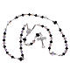 Rosary beads in 925 silver and black and white strass, 6mm s3