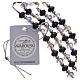Rosary beads in 925 silver and black and white strass, 6mm s4