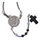 Rosary beads in 925 silver and black and white strass, 4mm s2