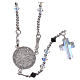 Rosary beads in 800 silver and white strass, 4mm black centre s1